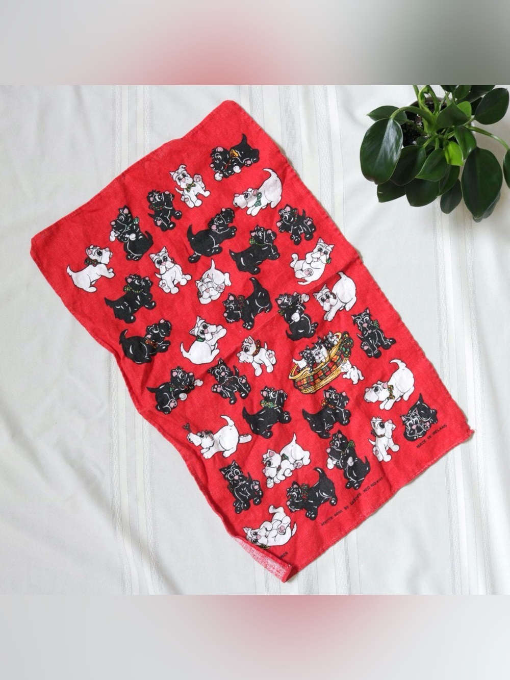Vintage scottish terrier tea towel
